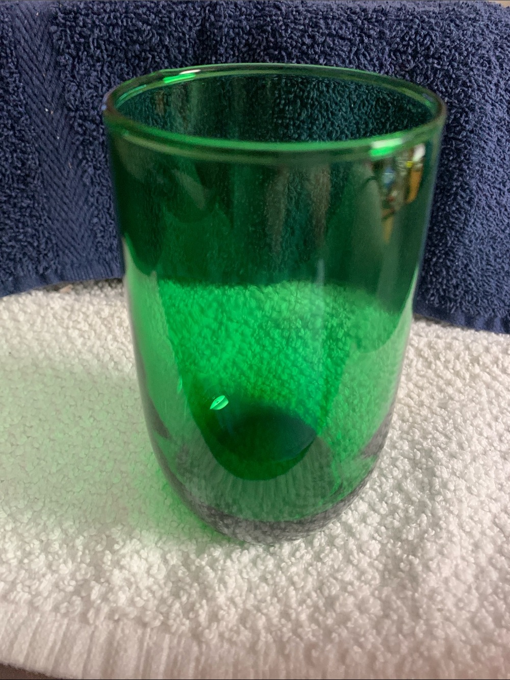 Anchor hocking Emerald Green Roly Poly juice glass
